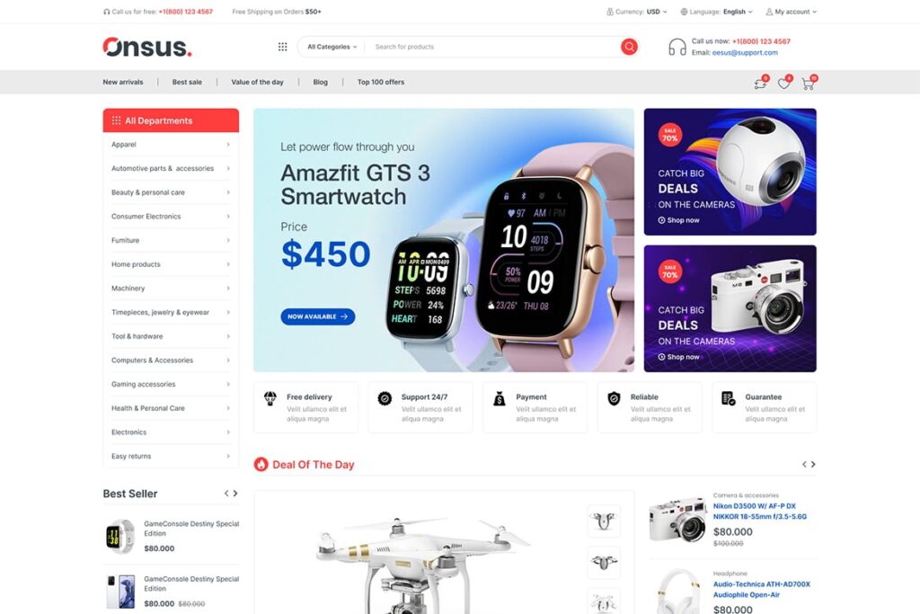Onsus – Electronics E-commerce WordPress Theme