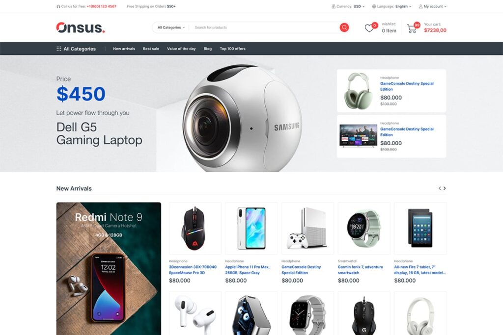 Onsus 8 – Electronics E-commerce WordPress Theme