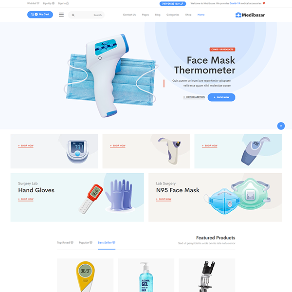Medibazar – 3 – Medical Store eCommerce Theme